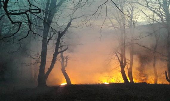 سریال تکراری آتش سوزی عرصه‌های طبیعی گیلان در پی وزش باد گرم